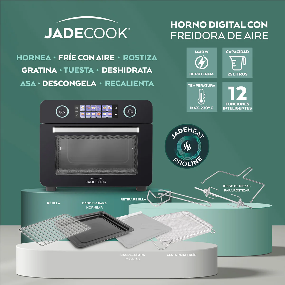 Horno Digital con Freidora de Aire 25 L Jade Electro + Batería Jade Smart - Imagen 5