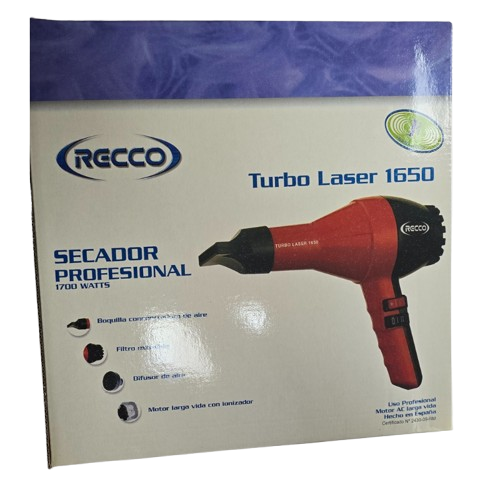 SECADOR DE MANO PROFESIONAL CON DIFUSOR «TURBO LASER RECCO» 1700W WINSOR