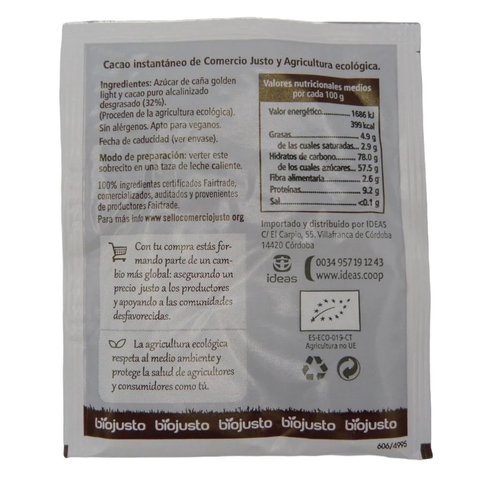 Cacao instantáneo monodosis BIO