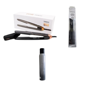 PLANCHA PROFESIONAL WILD + CEPILLO ESQUELETO +SPRAY TERMO PROTECTOR TERMICO TERMIX (PACK)